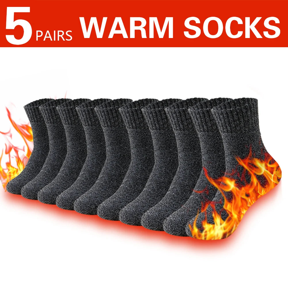 3 Pairs Winter Thick Towel Men's Socks Man's Outdoor Sports Long Socks Cold Resistant Frost Proof Snow Socks For Man Gift 39-44