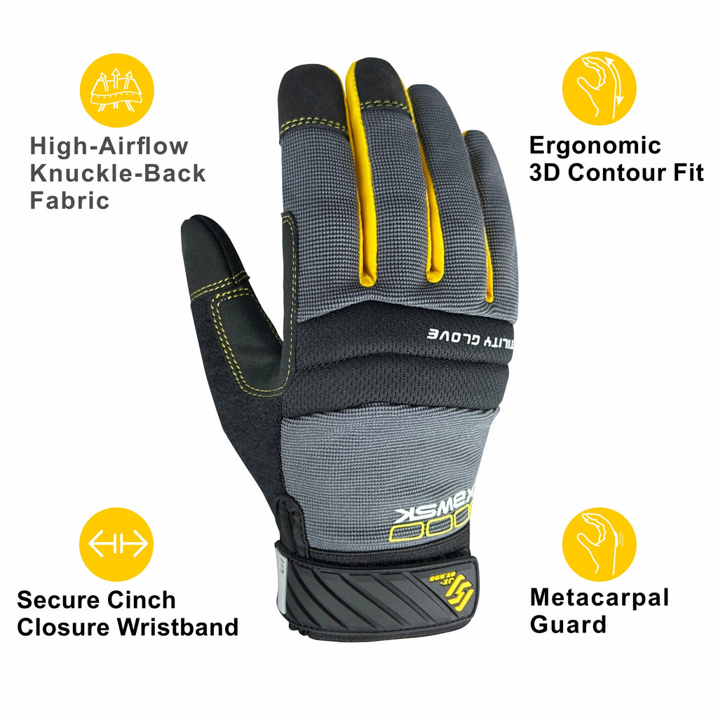 Pair High Performance Multi-Purpose Light Duty Work Gloves For Men&Women Breathable & High Dexterity Touch Screen For Multipur