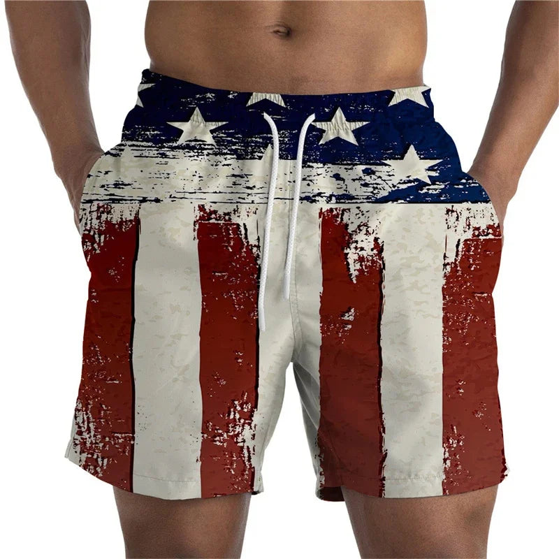 USA UK National Flag 3D Printed Short Pants For Men Drawing Patterns Casual Beach Shorts Quick Dry Swim Trunks Cool Board Shorts