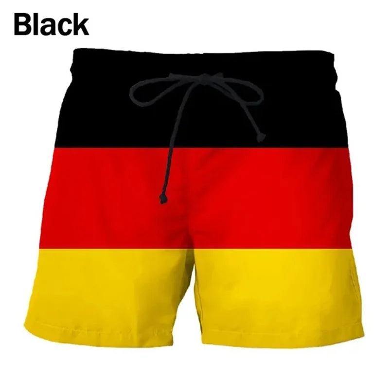 Germany USA UK Flag Beach Shorts Men 3D Printing Board Shorts Swimsuit Homme 2023 Summer Hawaii Swim Trunks Cool Kids Ice Shorts