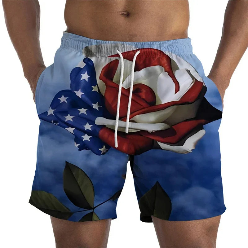 USA UK National Flag 3D Printed Short Pants For Men Drawing Patterns Casual Beach Shorts Quick Dry Swim Trunks Cool Board Shorts