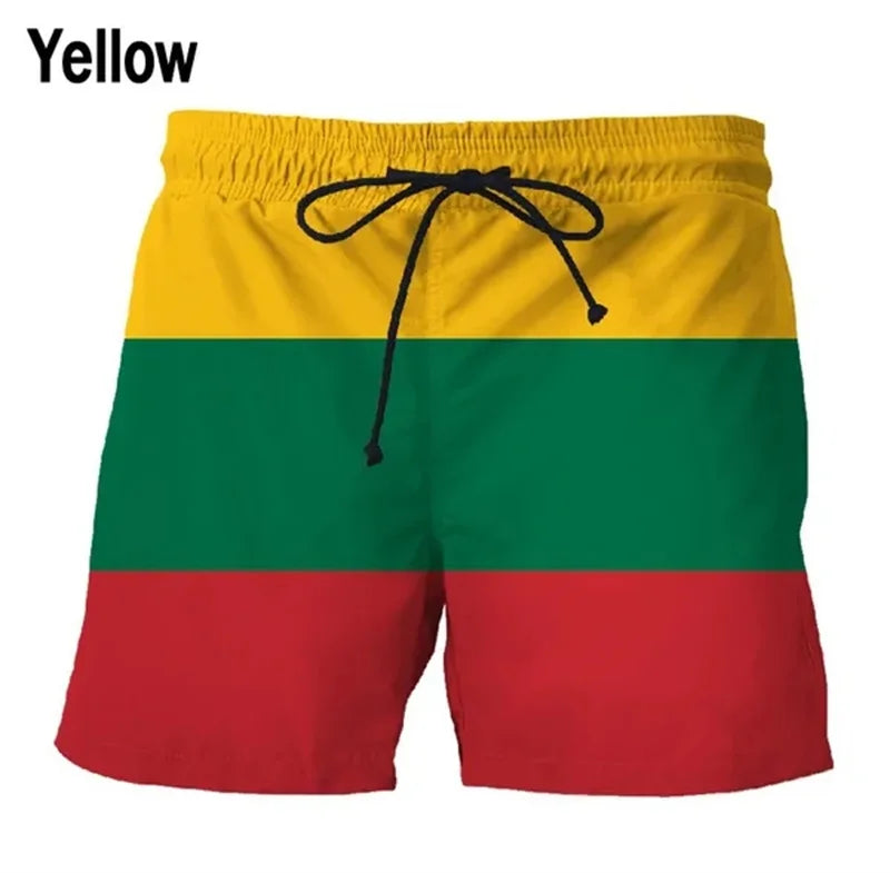 Germany USA UK Flag Beach Shorts Men 3D Printing Board Shorts Swimsuit Homme 2023 Summer Hawaii Swim Trunks Cool Kids Ice Shorts