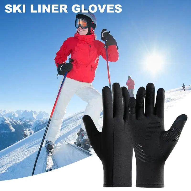 WRELS Ski Gloves Black Liner Inner Thin Touchscreen Usefulness Party Gloves Ultralight Sports Full Fingers Snowboard Accessories