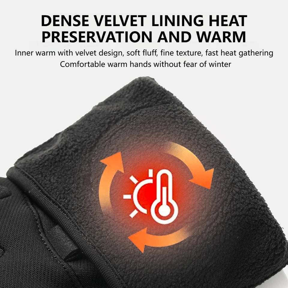 GTUBIKE 1 Pair Winter Cycling Gloves Warm Waterproof Windproof Unisex with Touchscreen for Outdoor Riding Skiing Running Bycicle