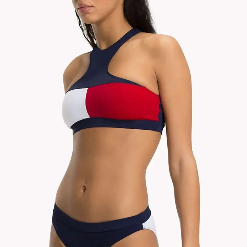 Sexy Bikinis Set Mexico Flag Swimsuit Women Swimwear Set Bathing Suit Beach Wear Pool Vacation Adjustable Lacing Bikini Suits