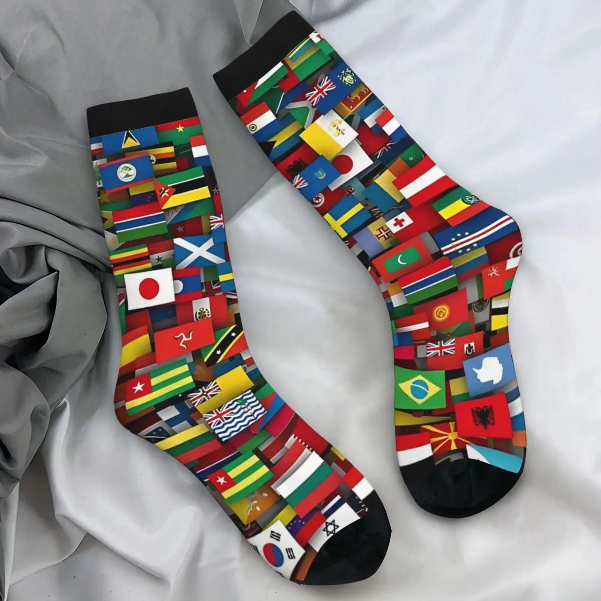 Flags Of All Countries Of The World Stockings Design Harajuku Socks Winter Anti Bacterial Socks Men Outdoor Breathable Socks