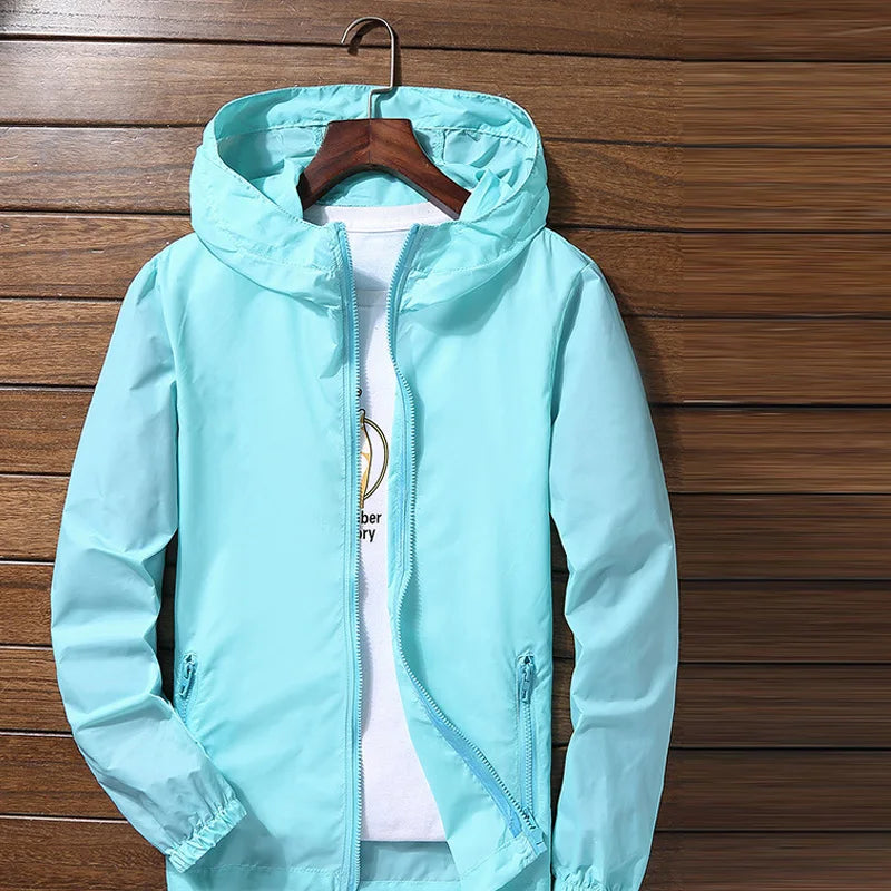 معطف واقٍ من الرياح سريع الجفاف، خفيف الوزن للغاية، مقاوم للماء، متوفر بمقاسات من S إلى 7XL، مناسب للرجال والنساء، مقاوم للأشعة فوق البنفسجية، مناسب للتخييم والمشي لمسافات طويلة وركوب الدراجات والجري والرياضة والمطر.