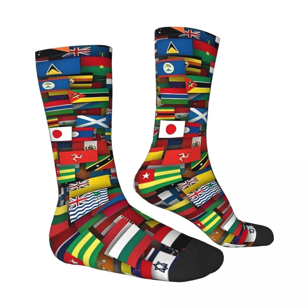 Flags Of All Countries Of The World Stockings Design Harajuku Socks Winter Anti Bacterial Socks Men Outdoor Breathable Socks