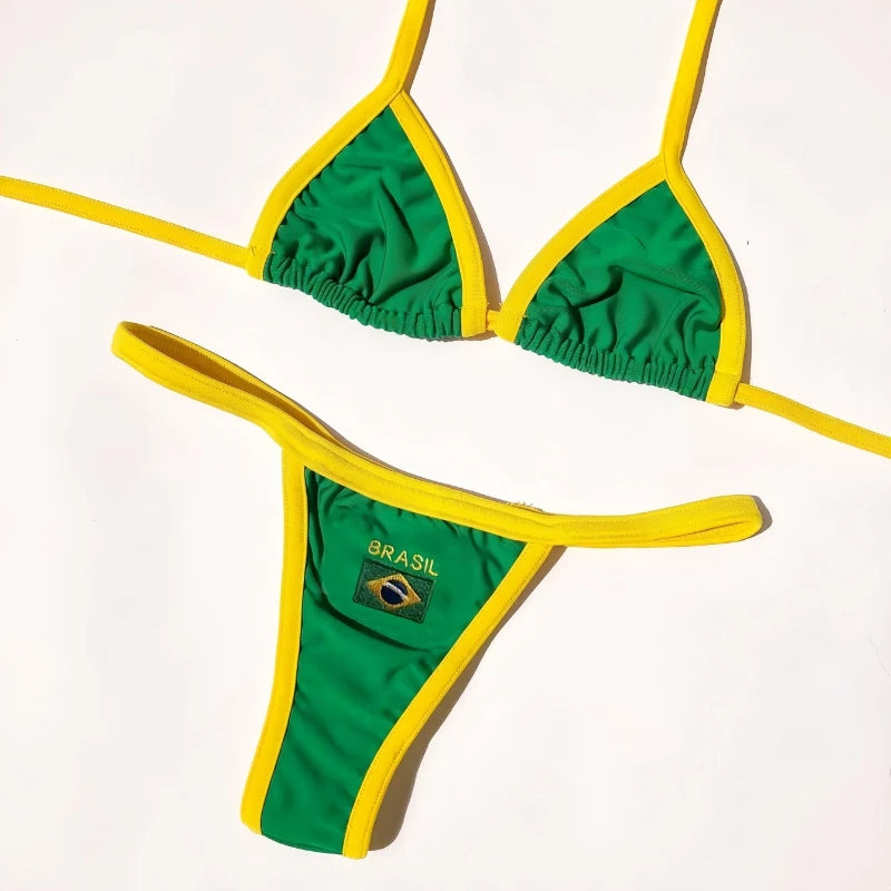 2026 Short Women's Summer Set Underwear Beach Sexy Clothing Y2K Women's Set Brazilian Embroidery
