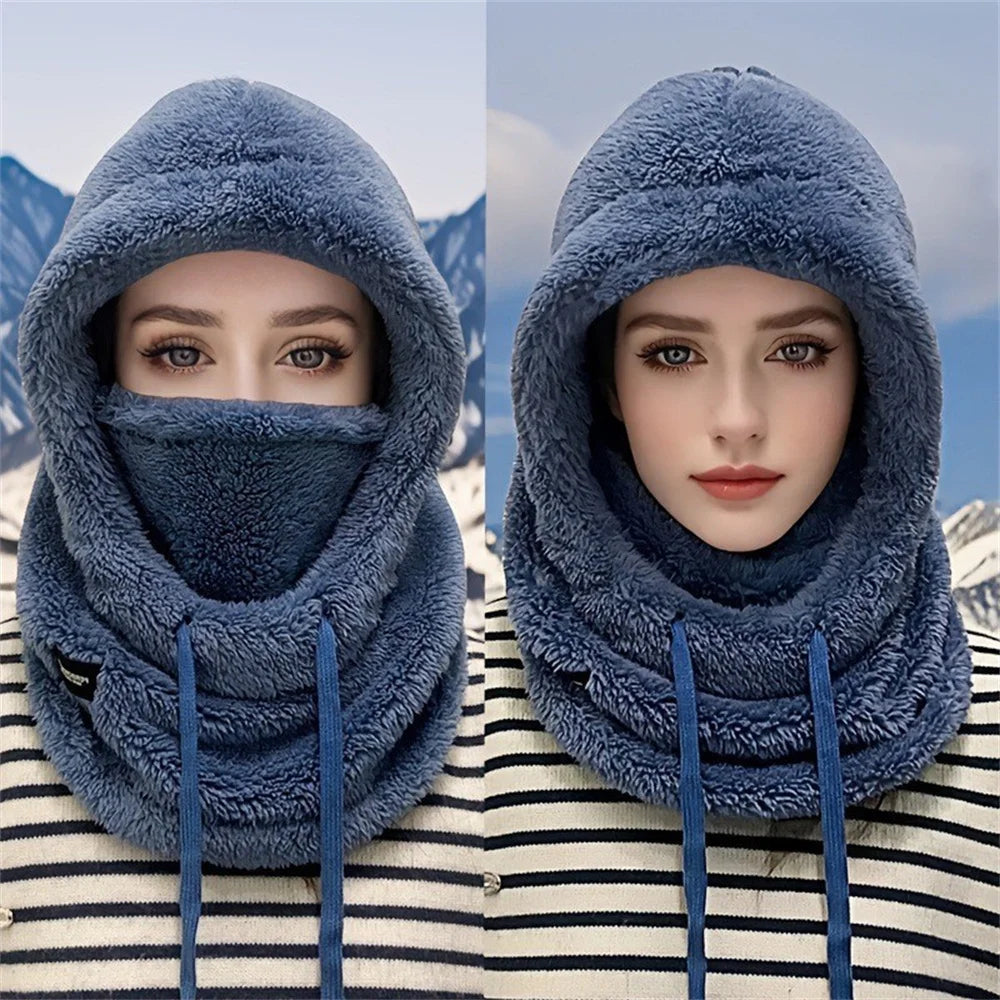 Winter Warm Thermal Windproof Balaclava Ski Hood Motorcycle Face Cover Polar Fleece Adjustable Cycling Neck Cover Full Face Mask