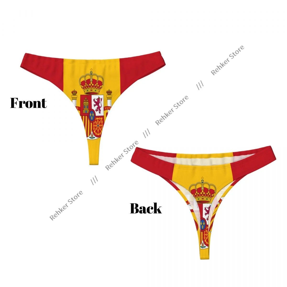 Sexy Panties Spain Flag Thongs Underwear Women Lingerie Breathable G-string