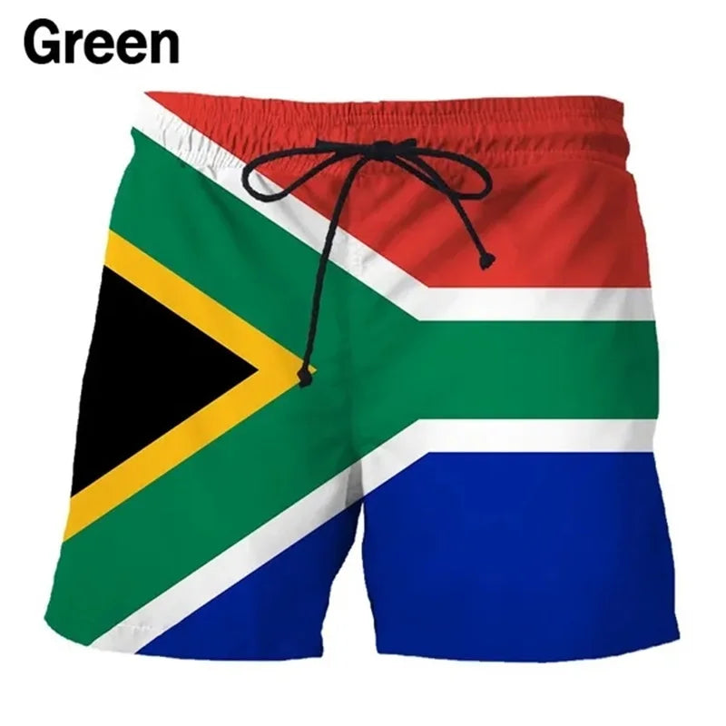 3D Print National Flag Graphic Beach Shorts For Men Summer Funny Casual Board Shorts Swimwear Quick Dry Men Swim Trunks