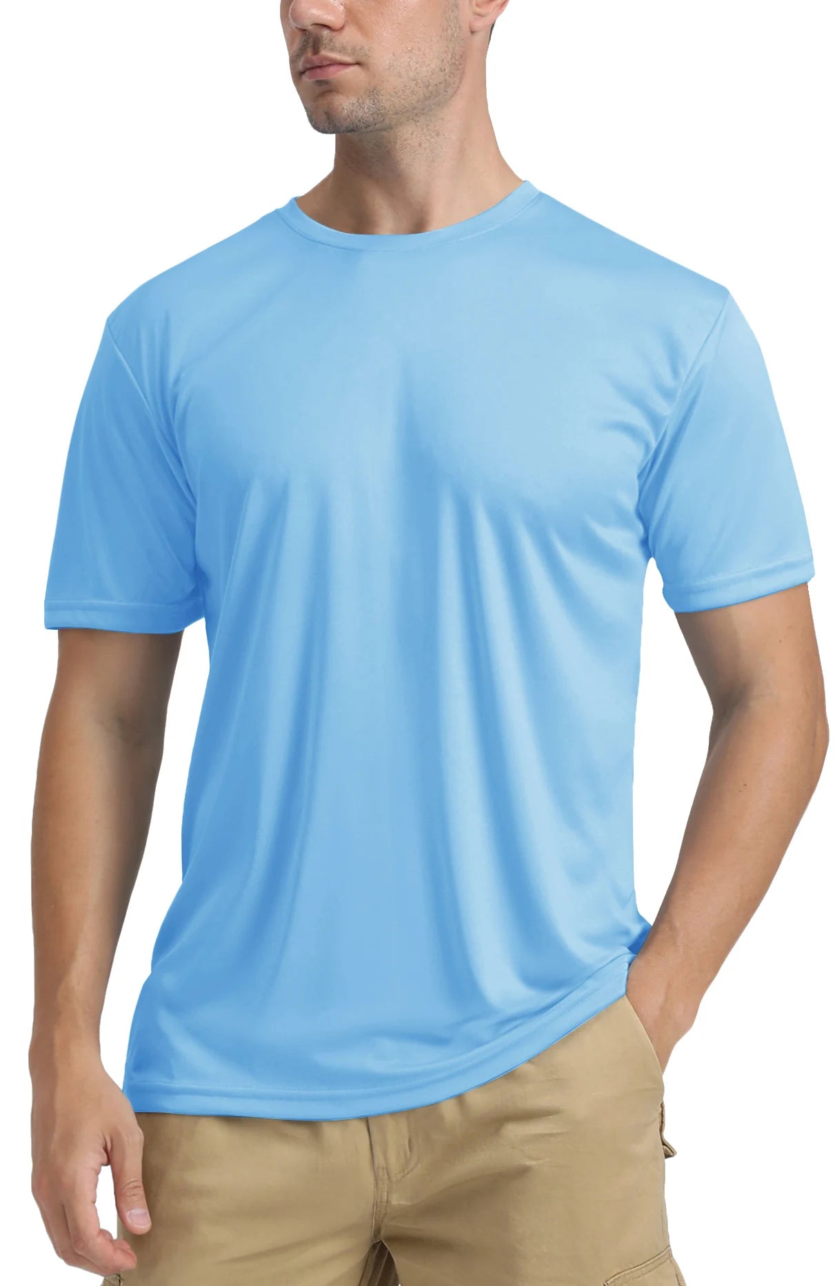 TACVASEN UPF 50+ Soft Summer T-shirts Men's Anti-UV Skin Sun Protection Performance Shirts Gym Sports Casual Fishing Tee Tops