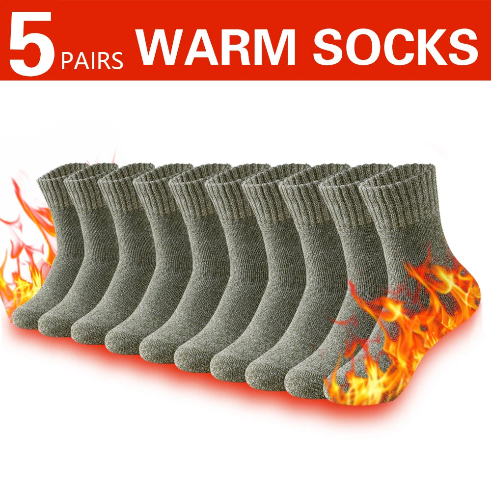 3 Pairs Winter Thick Towel Men's Socks Man's Outdoor Sports Long Socks Cold Resistant Frost Proof Snow Socks For Man Gift 39-44