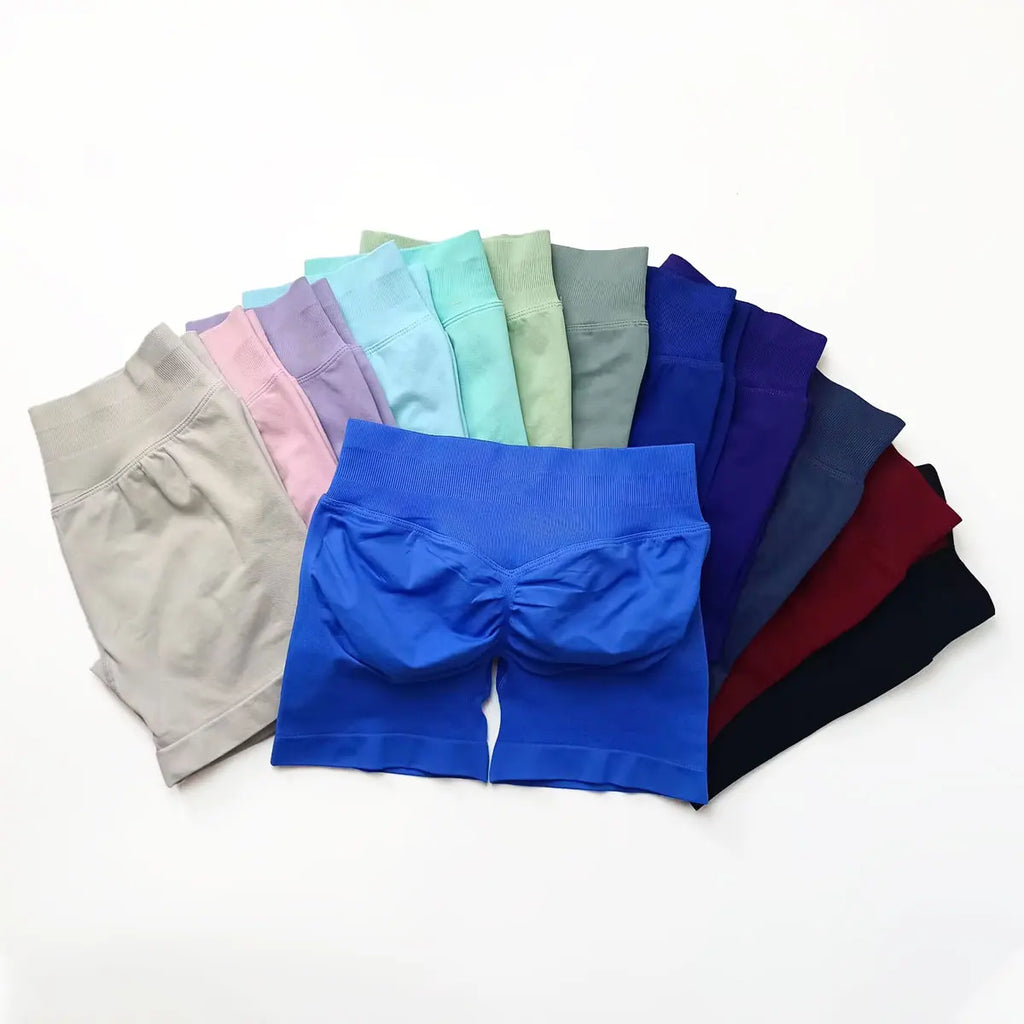 Short de sport sans coutures NCLAGEN 4,5 pouces pour femme, effet push-up, idéal pour le fitness, le yoga et la course à pied. 