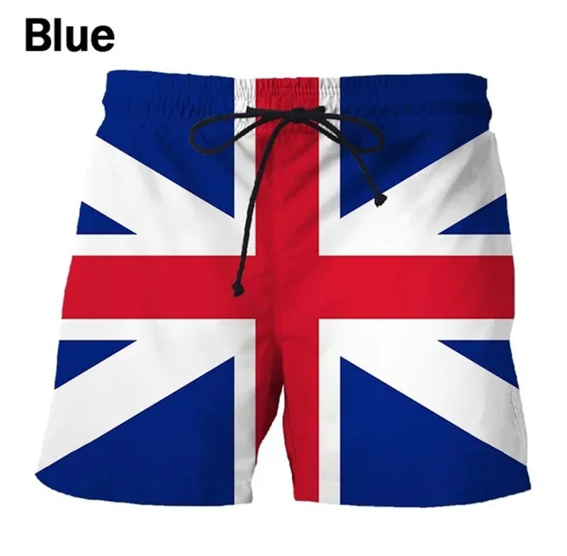 Germany USA UK Flag Beach Shorts Men 3D Printing Board Shorts Swimsuit Homme 2023 Summer Hawaii Swim Trunks Cool Kids Ice Shorts