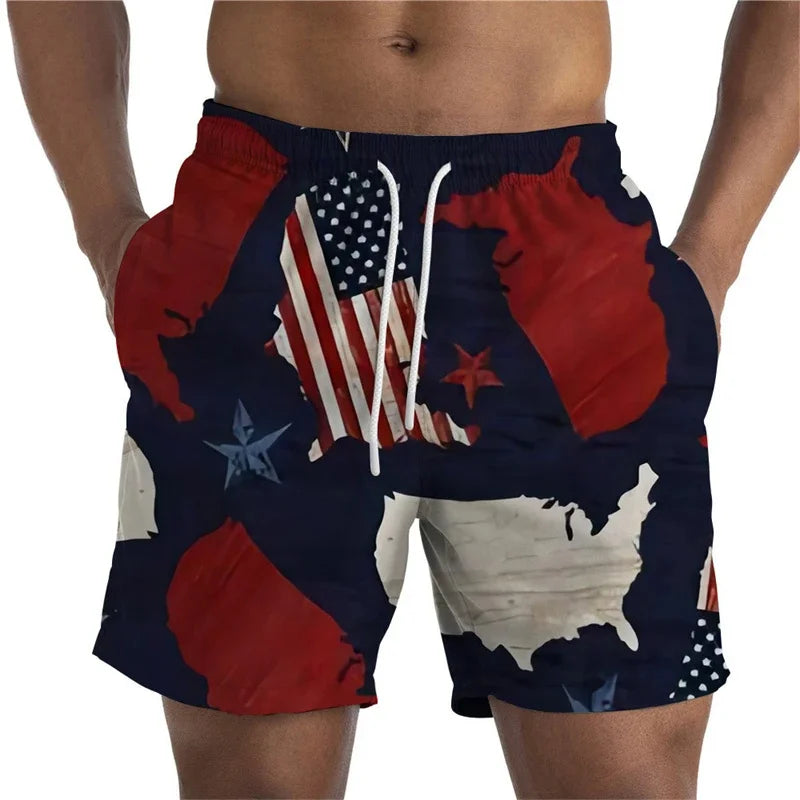 USA UK National Flag 3D Printed Short Pants For Men Drawing Patterns Casual Beach Shorts Quick Dry Swim Trunks Cool Board Shorts