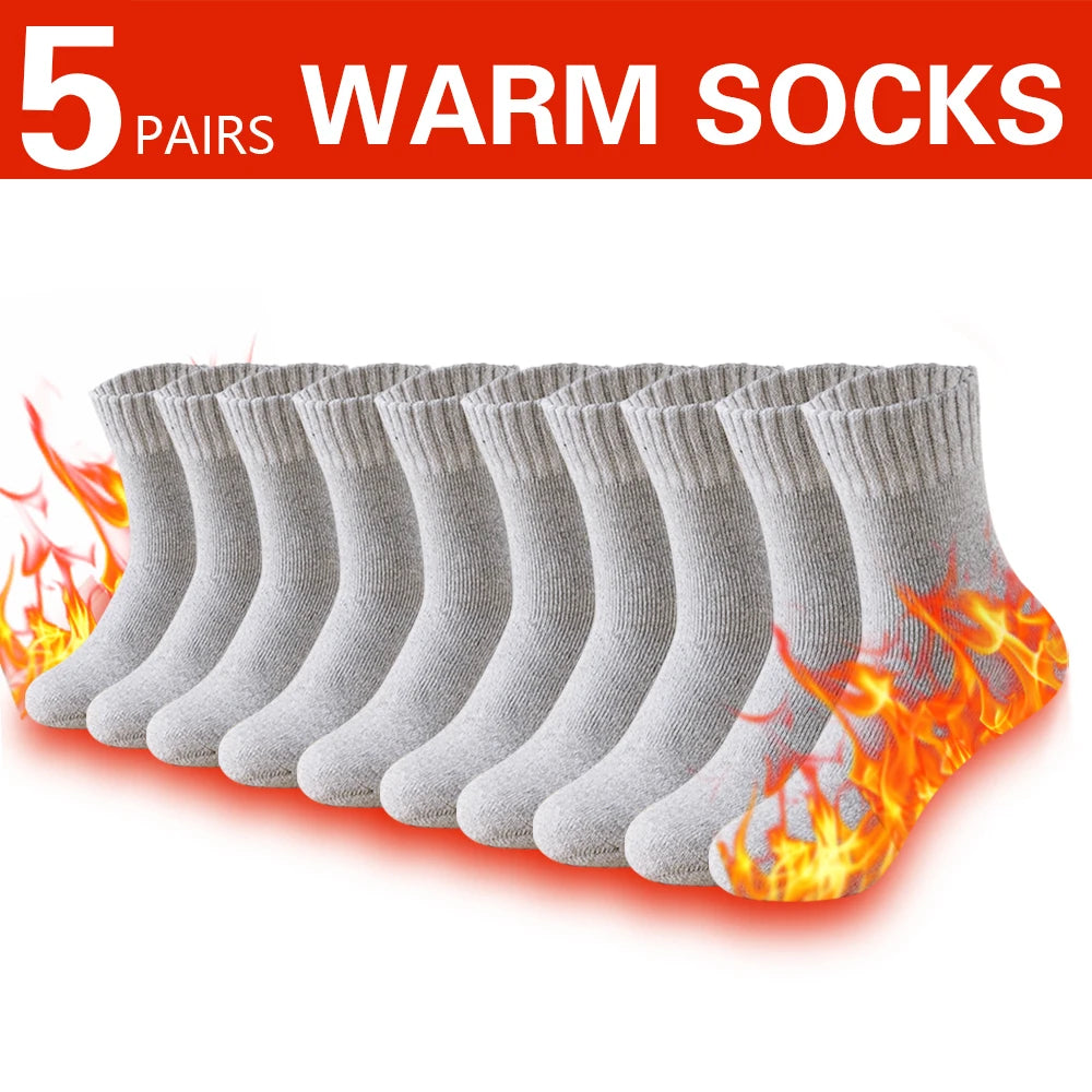 3 Pairs Winter Thick Towel Men's Socks Man's Outdoor Sports Long Socks Cold Resistant Frost Proof Snow Socks For Man Gift 39-44
