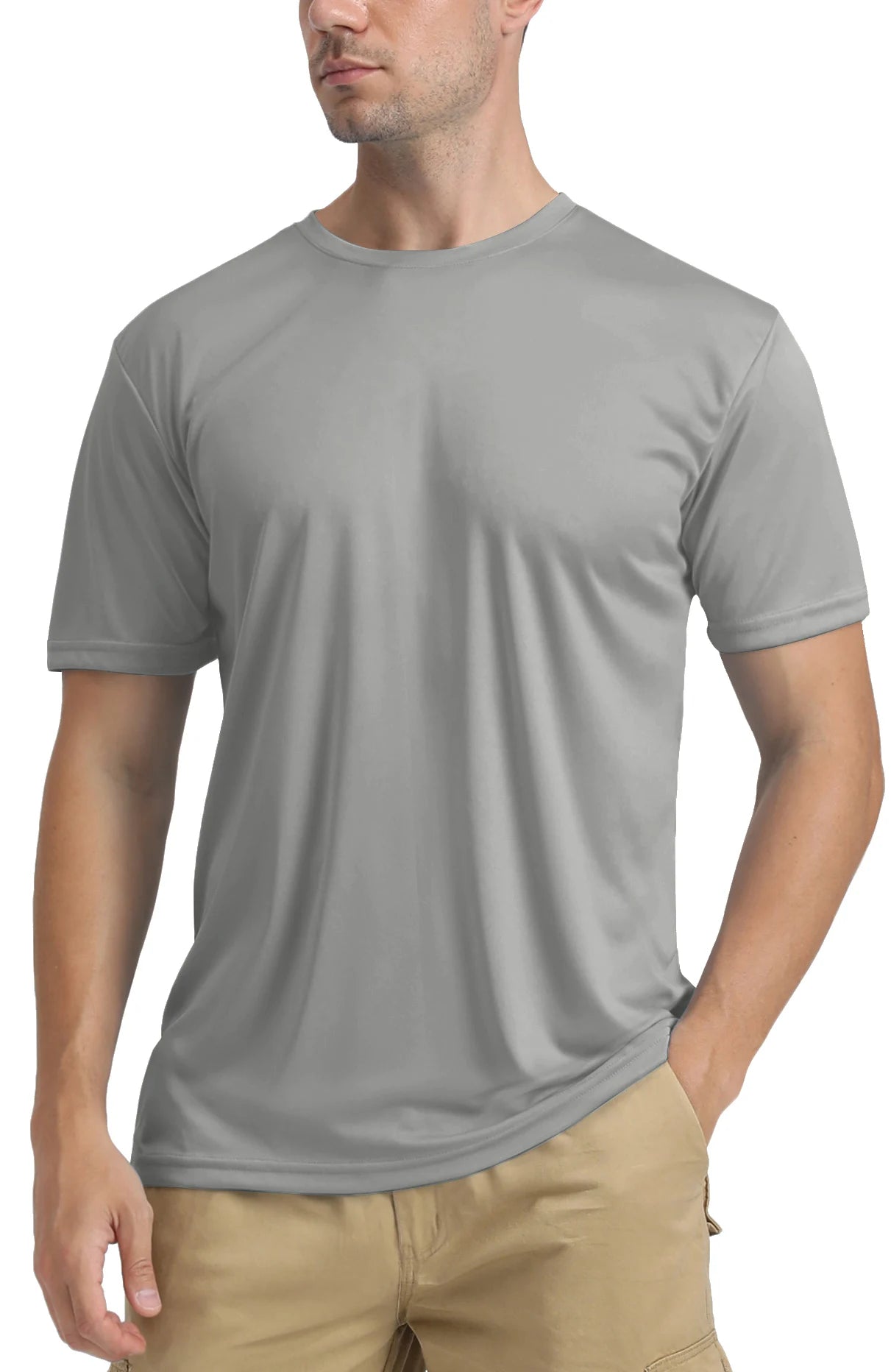 TACVASEN UPF 50+ Soft Summer T-shirts Men's Anti-UV Skin Sun Protection Performance Shirts Gym Sports Casual Fishing Tee Tops