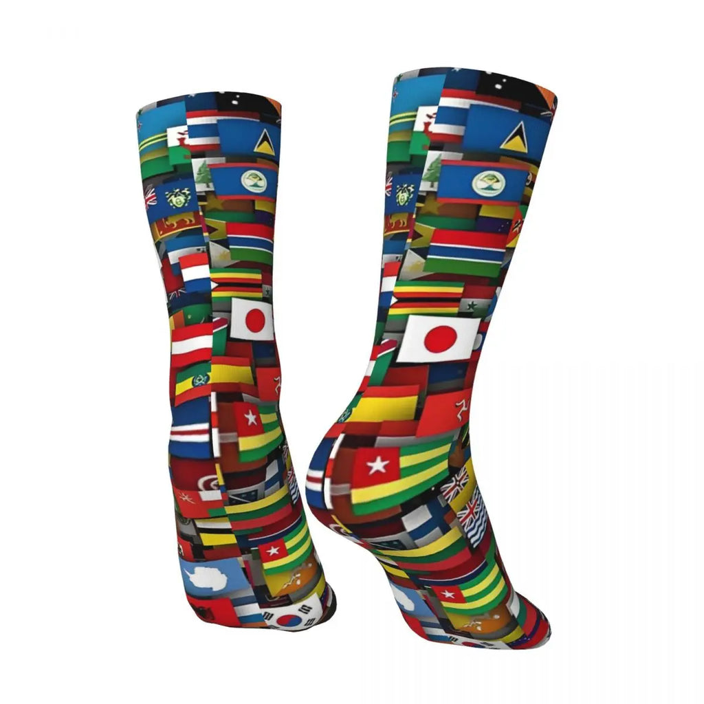Flags Of All Countries Of The World Stockings Design Harajuku Socks Winter Anti Bacterial Socks Men Outdoor Breathable Socks
