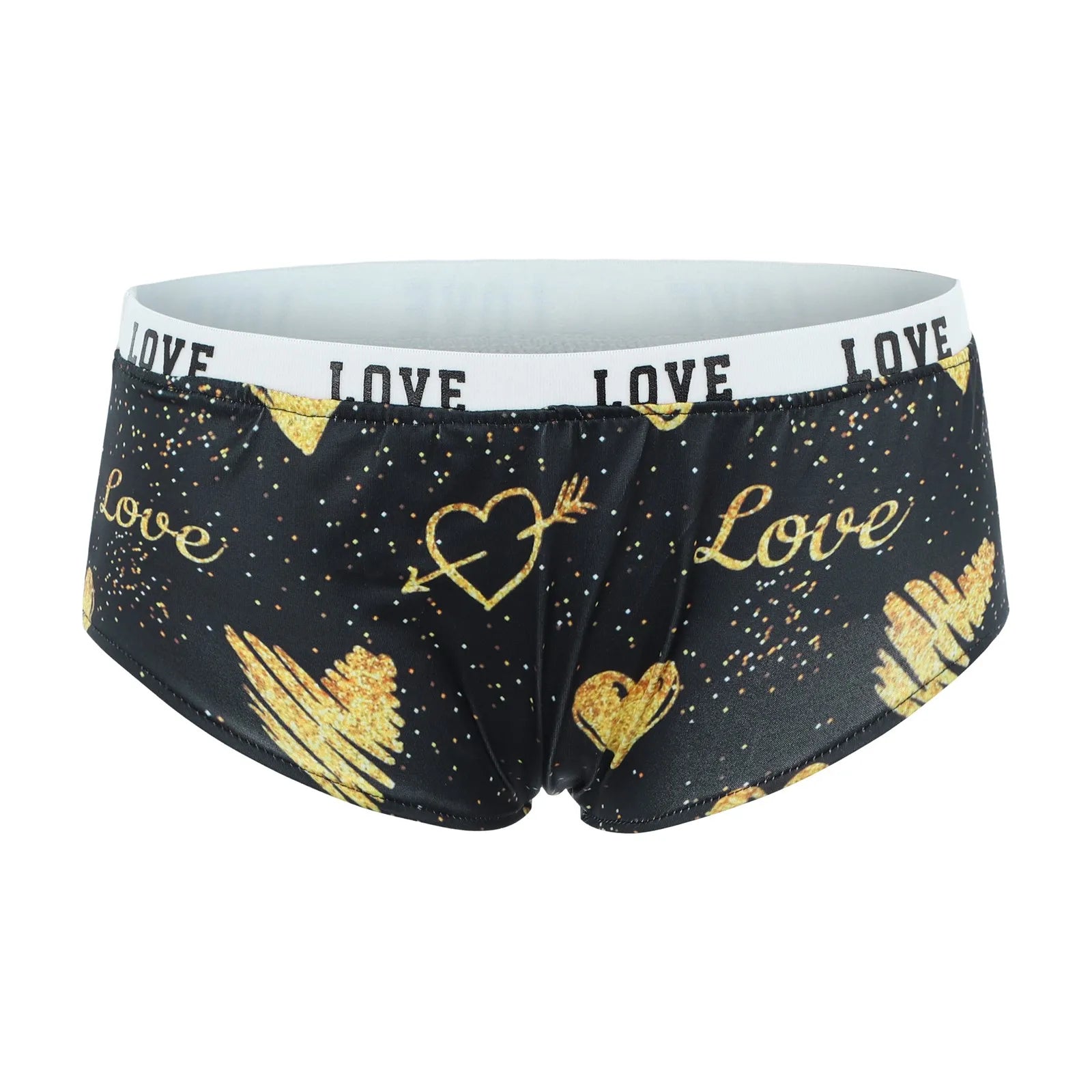 Sexy Lips Print Brief Valentine's Day Lingerie High Waist Bodyshort Love Underpants Female Underwear