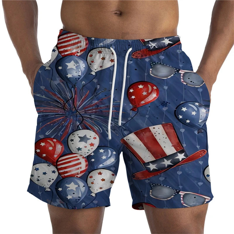 Newest Summer Mens Shorts USA UK National Flag 3D Print Casual Short Pant Teen Quick-drying Swimsuit Swim Trunks Cool Ice Shorts