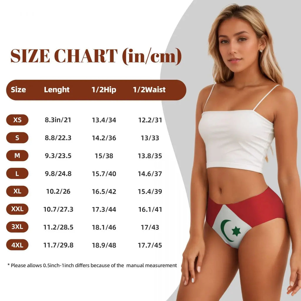 Custom Rif Republic Flag Brief Panties Women's Comfort Underwear Valentine's Day Gift Underpants