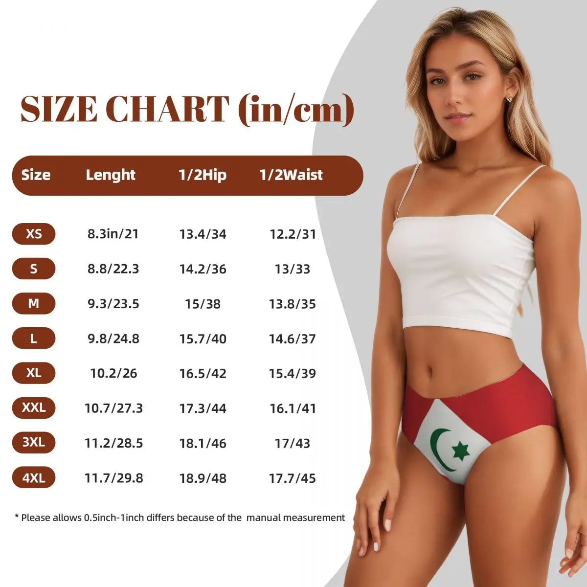 Custom Rif Republic Flag Brief Panties Women's Comfort Underwear Valentine's Day Gift Underpants