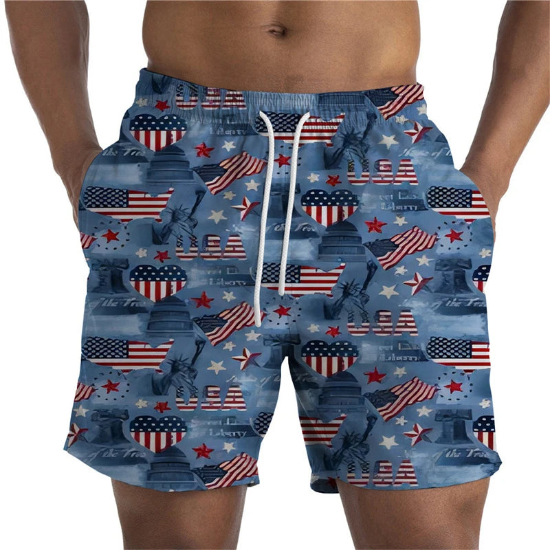 Newest Summer Mens Shorts USA UK National Flag 3D Print Casual Short Pant Teen Quick-drying Swimsuit Swim Trunks Cool Ice Shorts