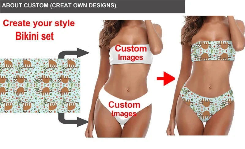 Brazil Flag Print Plus Size Strapless Swimwear Women Bathing Suit Bikini Set Maillot de bain femme Bandeau Swimsuit Biquini 2026
