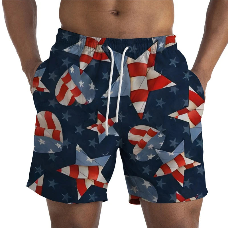 Newest Summer Mens Shorts USA UK National Flag 3D Print Casual Short Pant Teen Quick-drying Swimsuit Swim Trunks Cool Ice Shorts