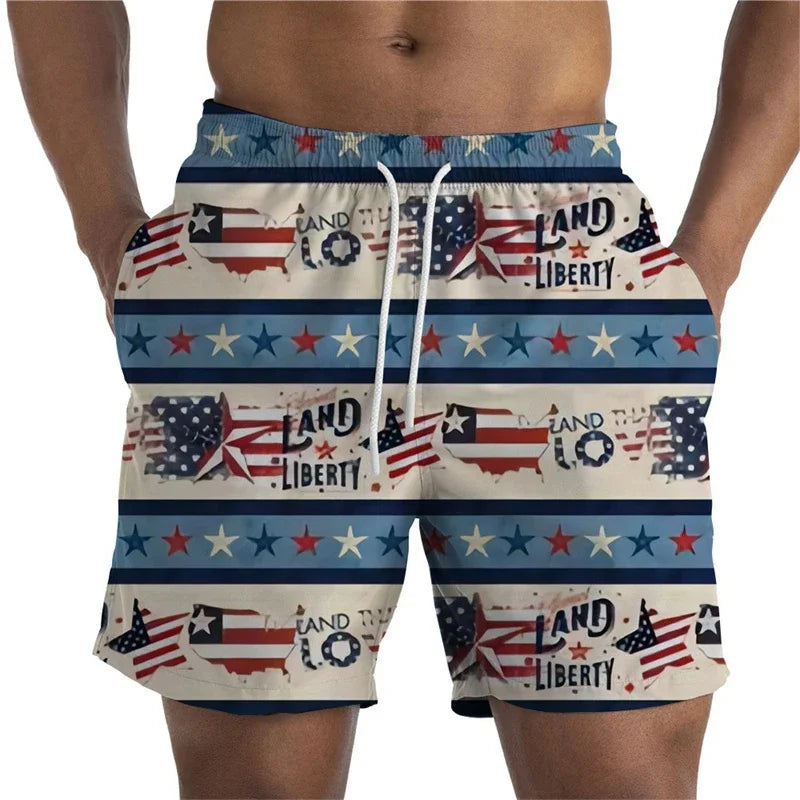 USA UK National Flag 3D Printed Short Pants For Men Drawing Patterns Casual Beach Shorts Quick Dry Swim Trunks Cool Board Shorts