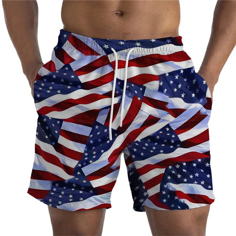 USA UK National Flag 3D Printed Short Pants For Men Drawing Patterns Casual Beach Shorts Quick Dry Swim Trunks Cool Board Shorts