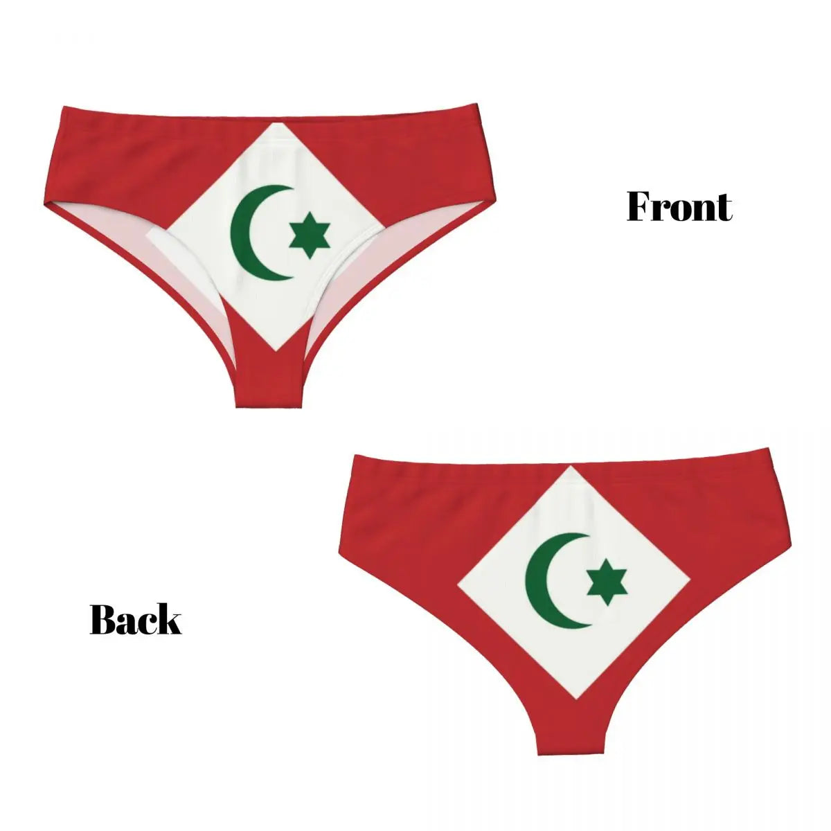 Custom Rif Republic Flag Brief Panties Women's Comfort Underwear Valentine's Day Gift Underpants