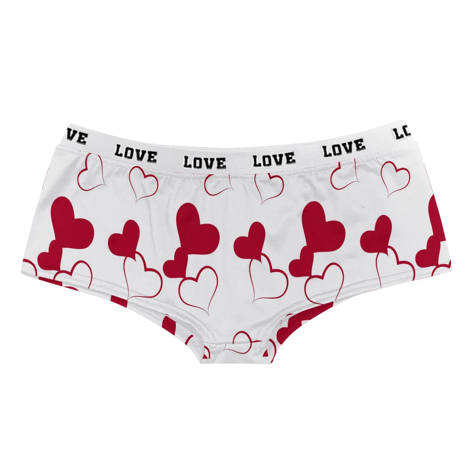 Sexy Lips Print Brief Valentine's Day Lingerie High Waist Bodyshort Love Underpants Female Underwear