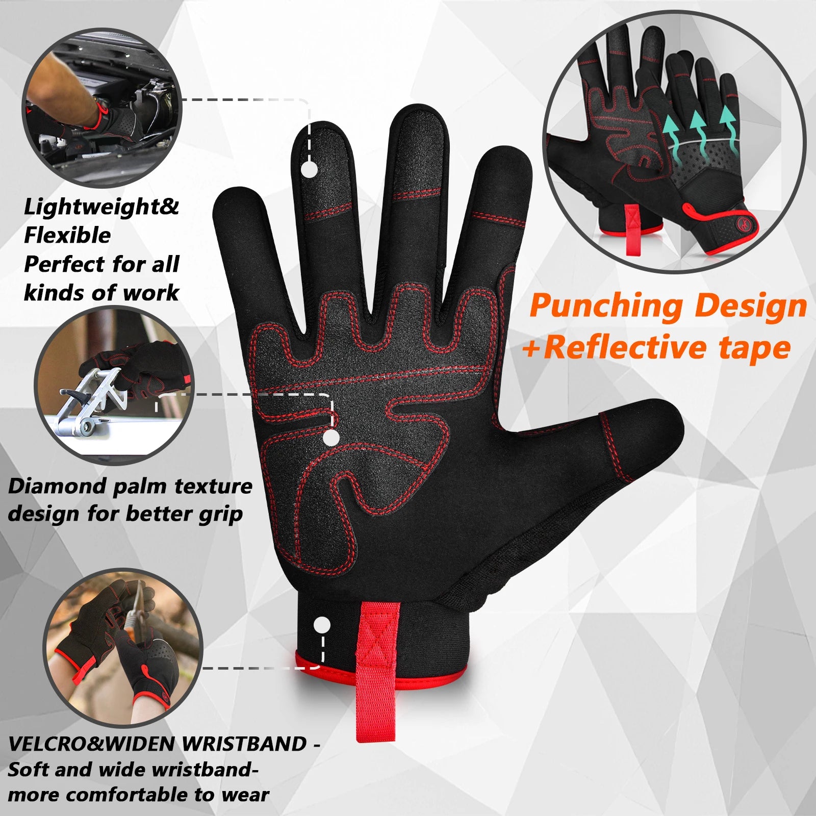 High Dexterity Work Gloves for Men -Touch Screen Compatible with Excellent Grip Mechanical Gloves for Multipurpose Utility