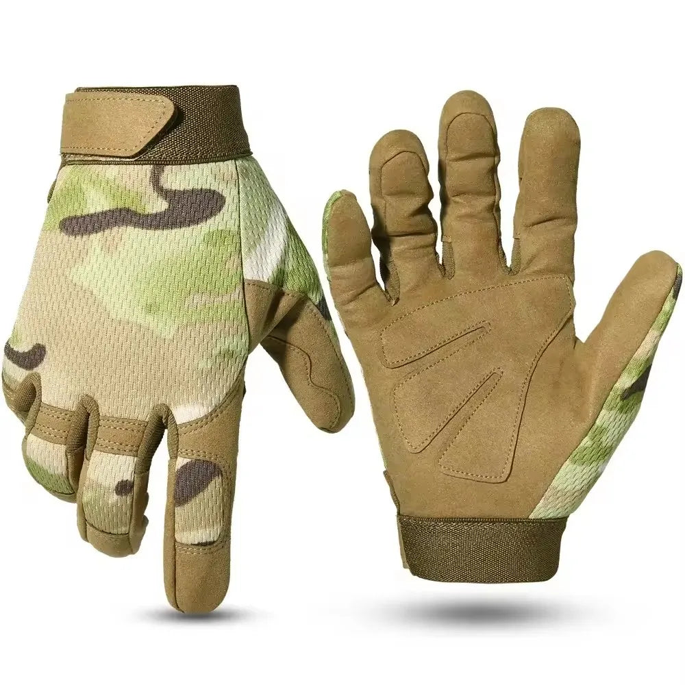 Men's Tactical Full Finger Gloves Touch Screen Compatible Breathable for Paintball Hiking Combat Sport Hunting Bicycle Work Gear