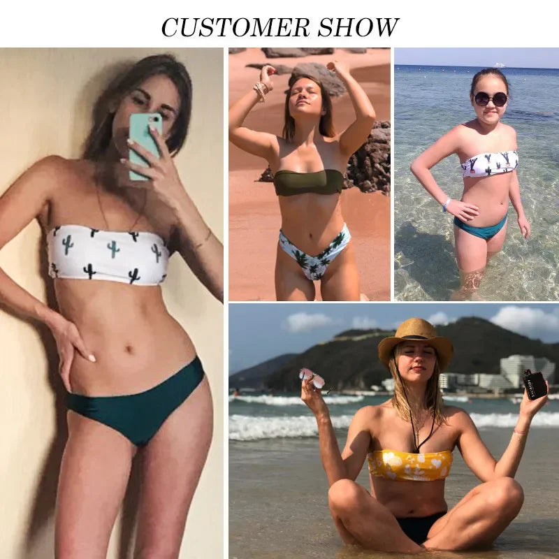 Brazil Flag Print Plus Size Strapless Swimwear Women Bathing Suit Bikini Set Maillot de bain femme Bandeau Swimsuit Biquini 2026