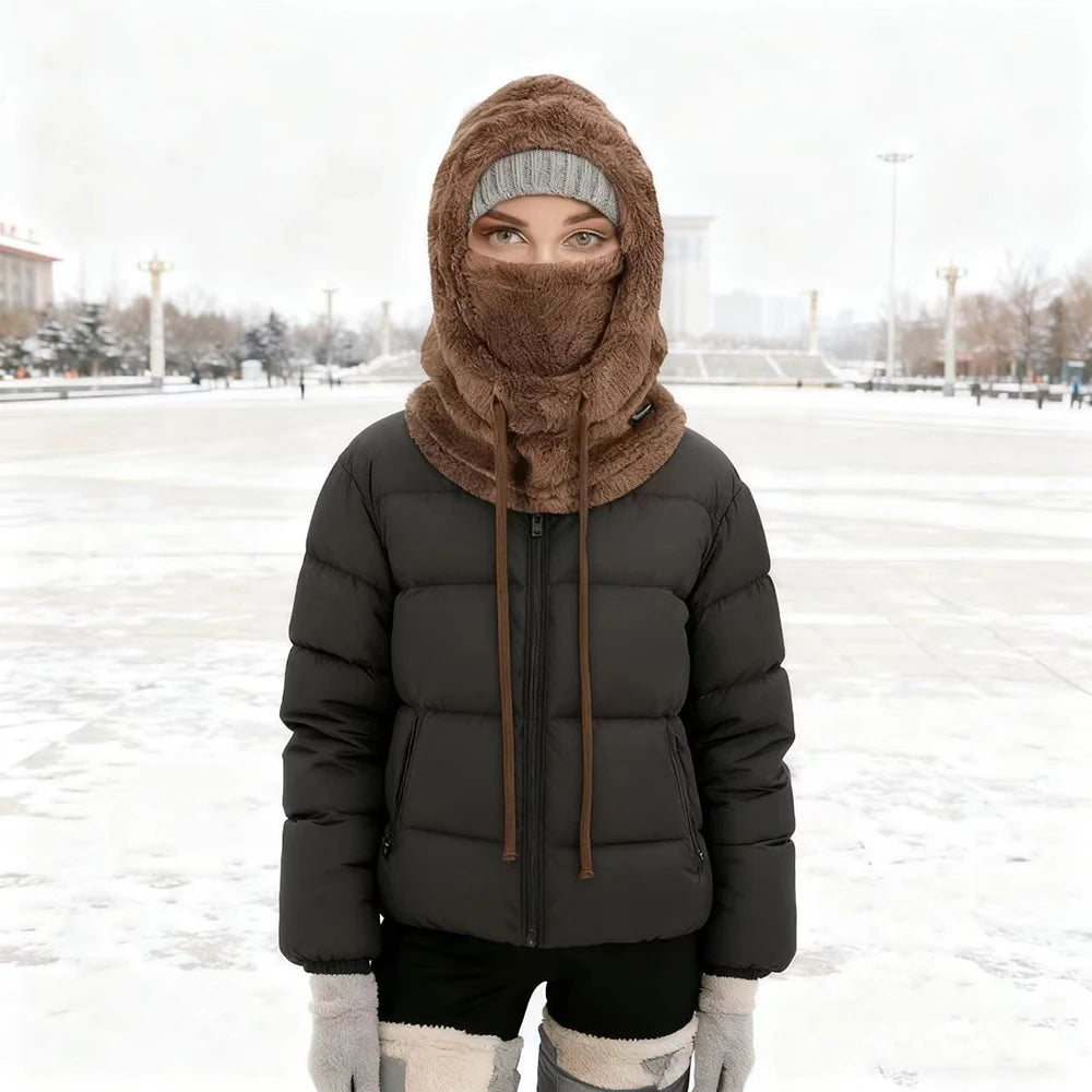Winter Warm Thermal Windproof Balaclava Ski Hood Motorcycle Face Cover Polar Fleece Adjustable Cycling Neck Cover Full Face Mask