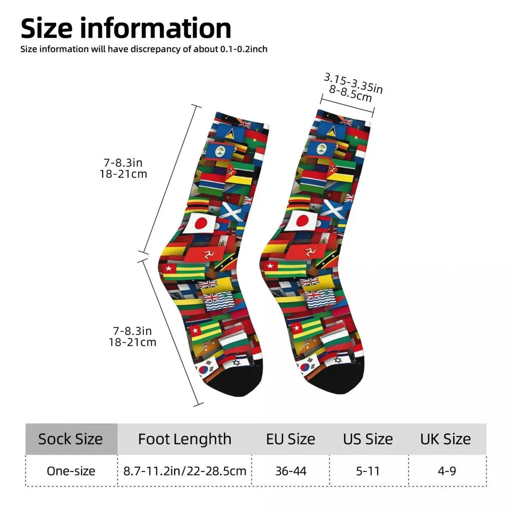 Flags Of All Countries Of The World Stockings Design Harajuku Socks Winter Anti Bacterial Socks Men Outdoor Breathable Socks