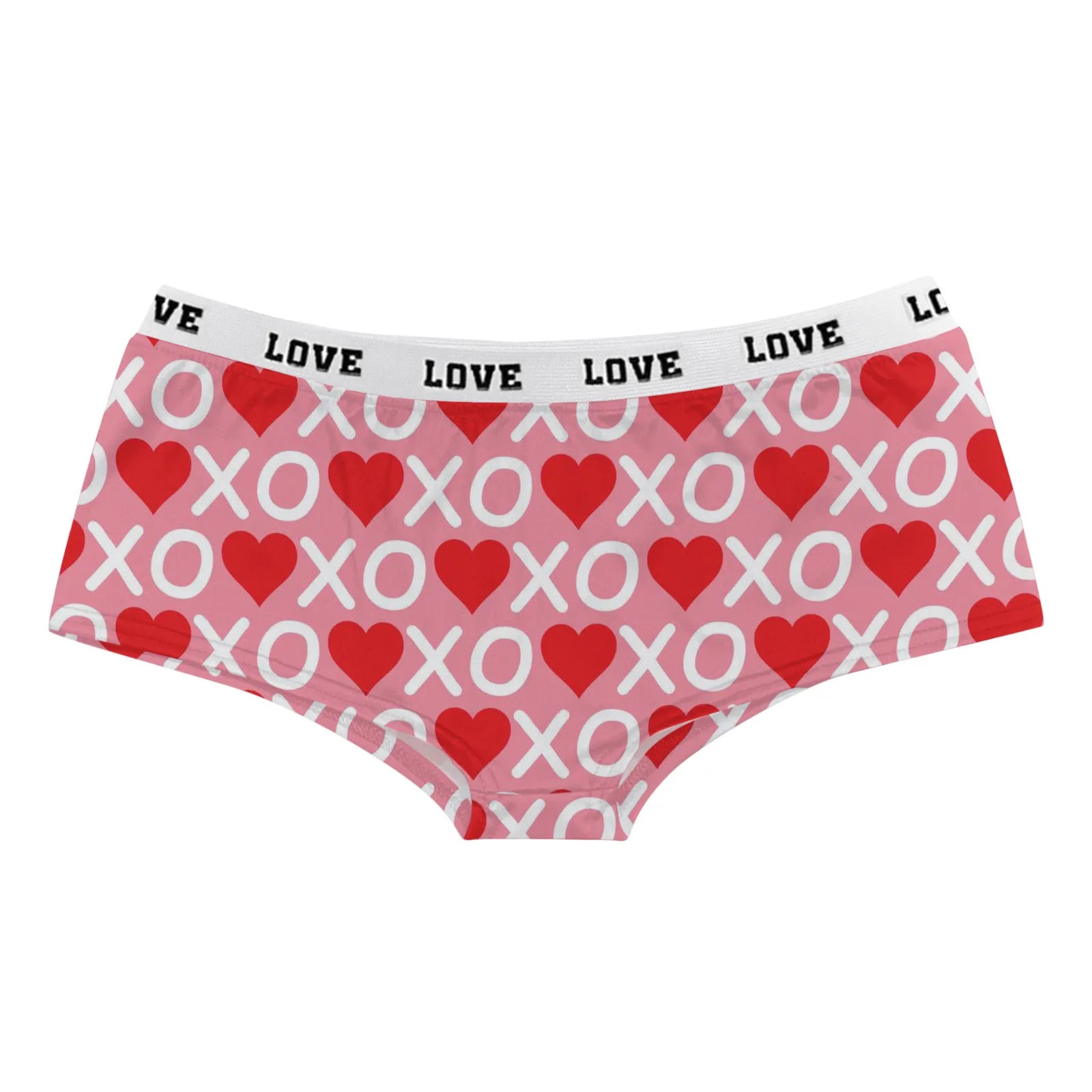 Sexy Lips Print Brief Valentine's Day Lingerie High Waist Bodyshort Love Underpants Female Underwear